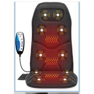 Comfier Vibration Back Massage w Heat Seat Cushion Pad, CF-2206, Black, New